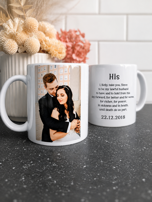 His & Hers Wedding Vow Mug