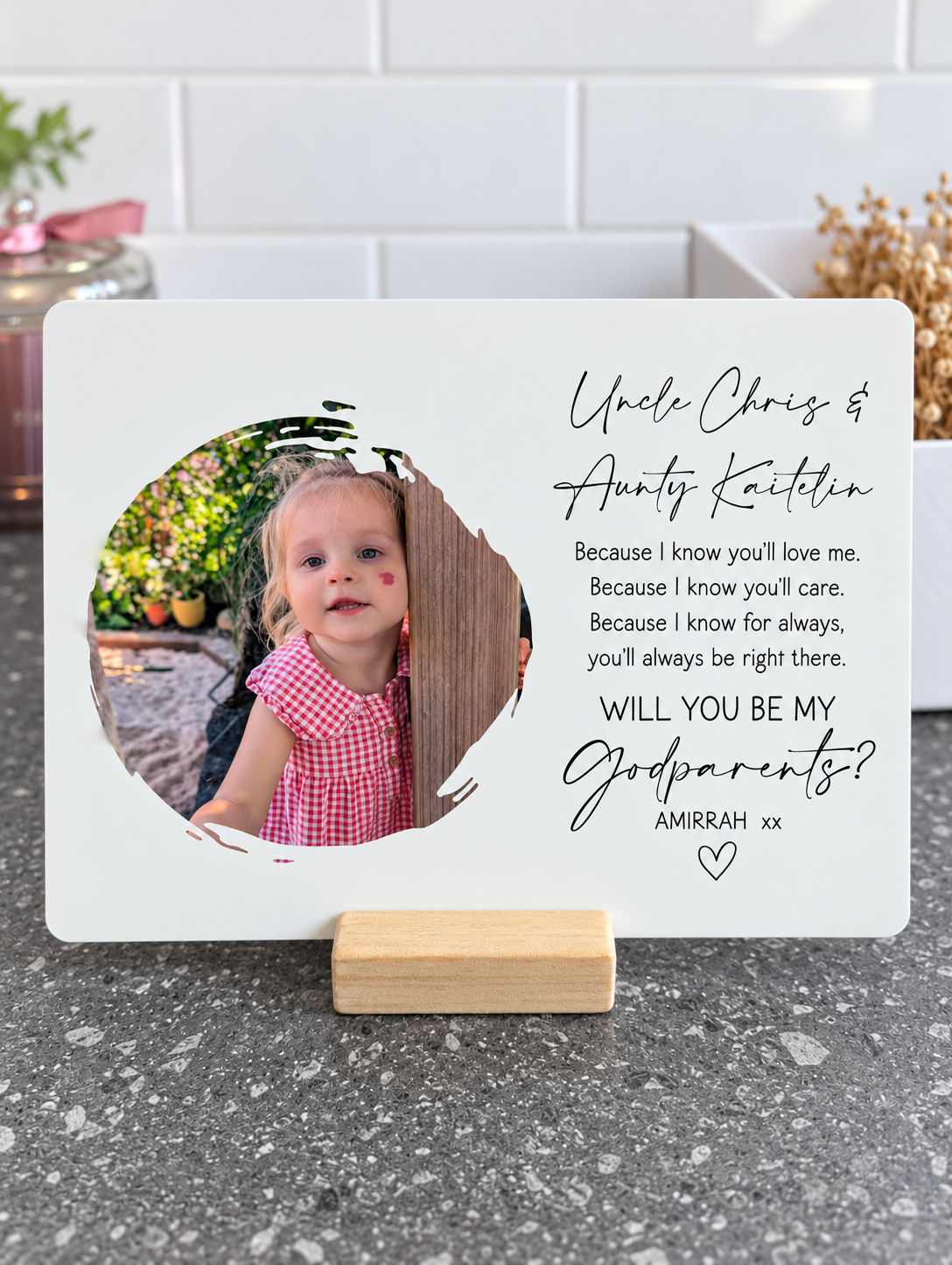 Will You Be My Godparent? Personalised Photo Plaque
