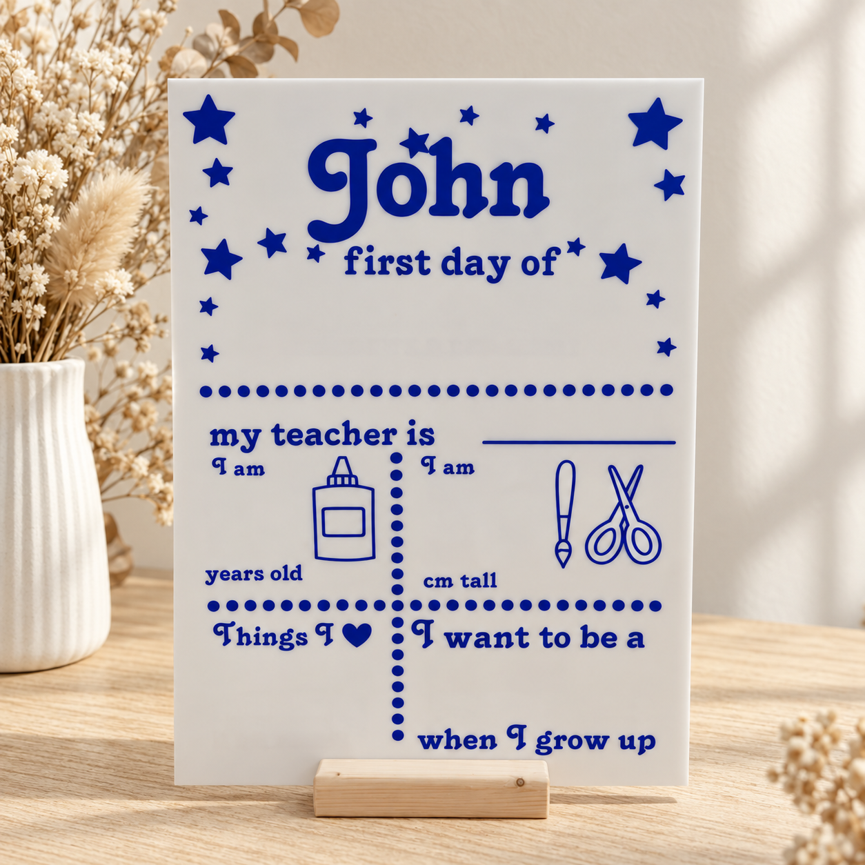 First & Last Day Board – Stars Acrylic Design