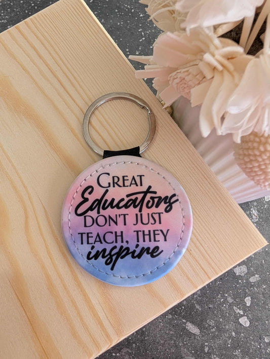 Round Educators Inspire Keyring