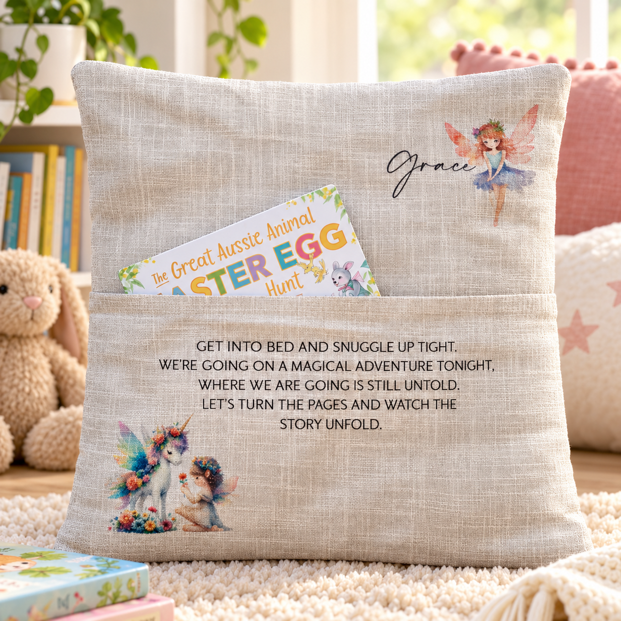 Personalised Reading Pocket Cushion – Magical Adventure