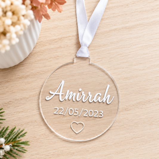 Personalised Name & Date Christmas Bauble