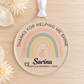 Personalised Helping Me Shine Teacher Christmas Bauble