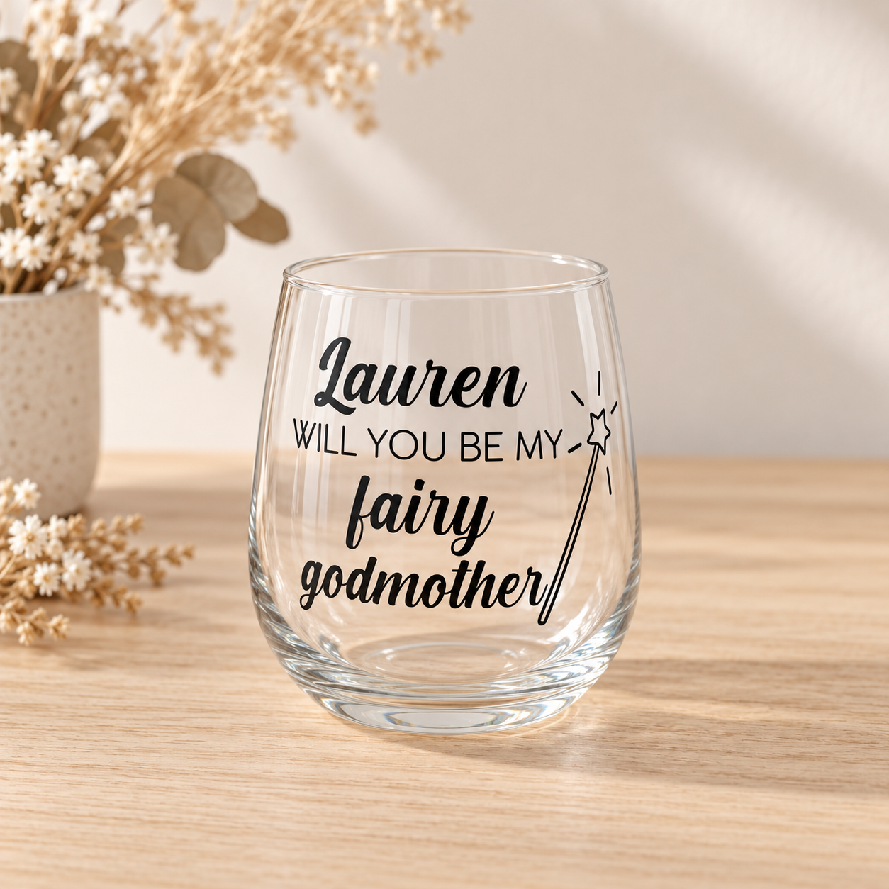 Will You Be My Fairy Godmother Glass