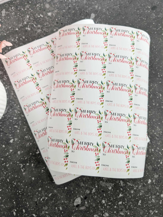 Merry Christmas Stickers 20pk