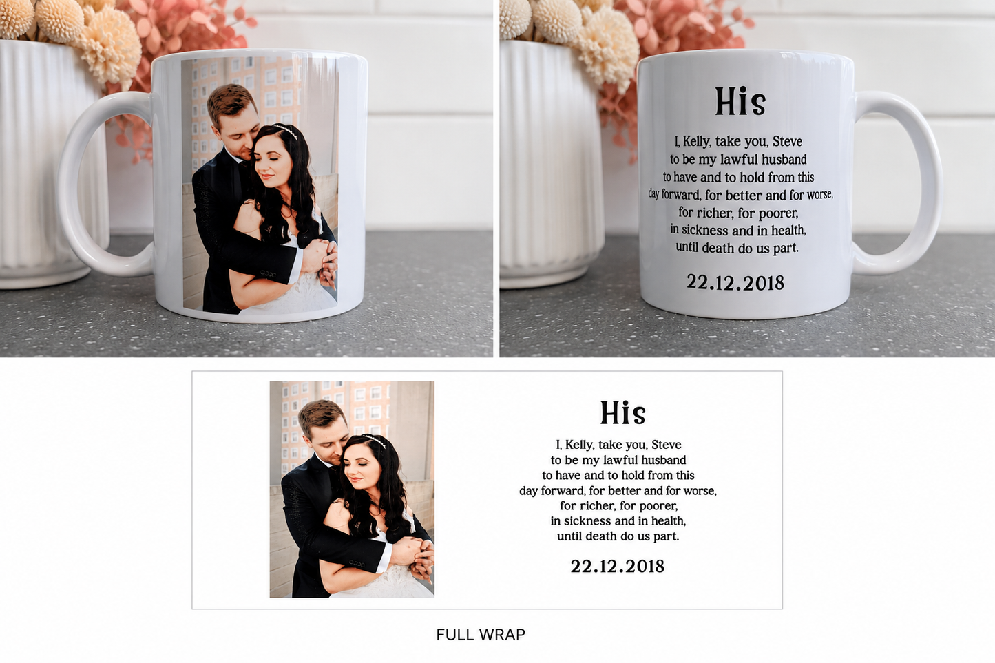 His & Hers Wedding Vow Mug