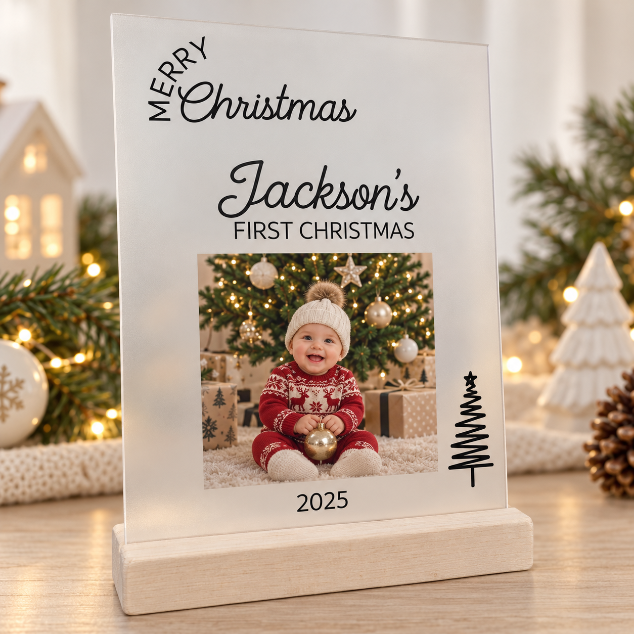 Personalised First Christmas Photo Frame