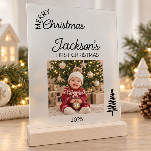 Personalised First Christmas Photo Frame