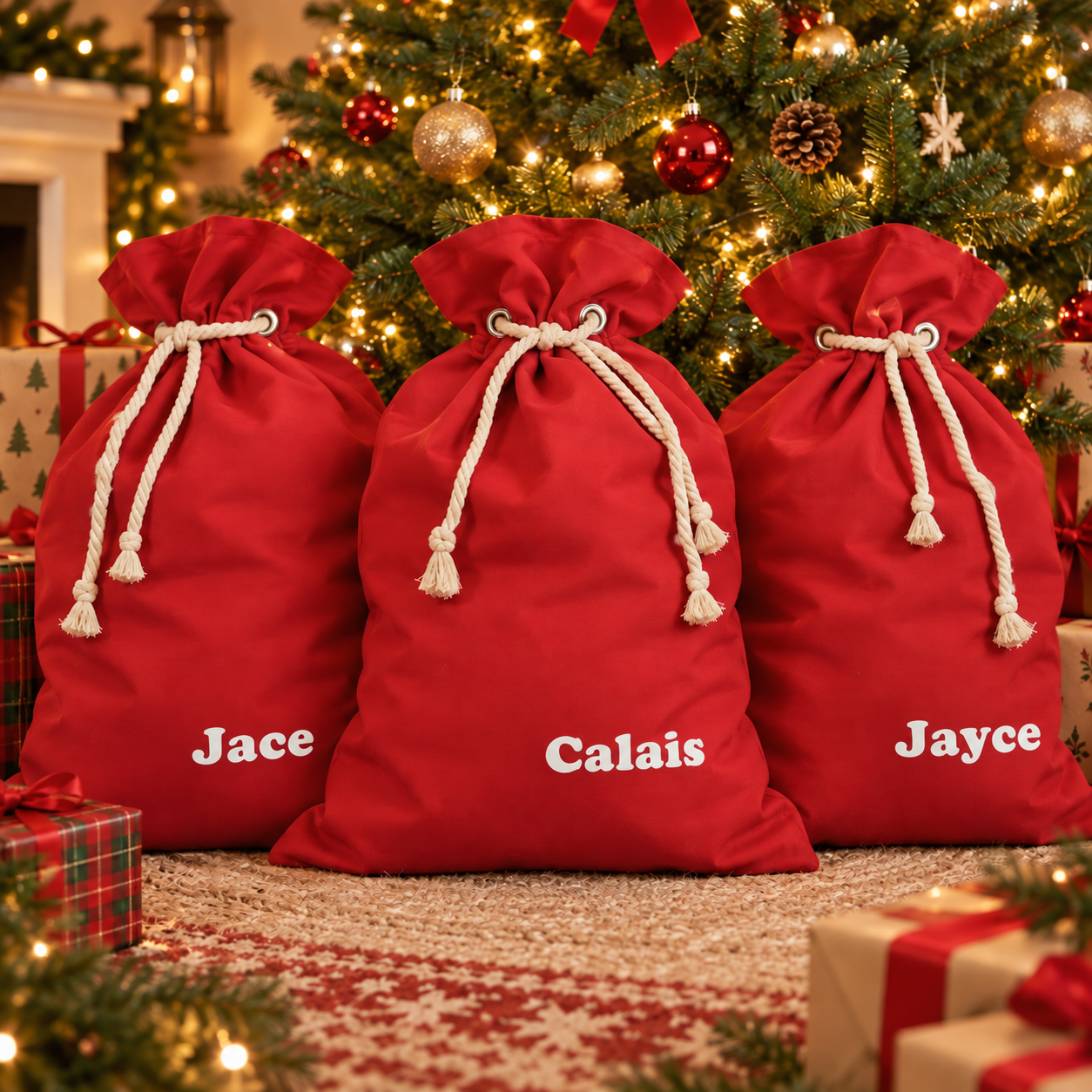 Personalised Santa Sack – Corner Name Design