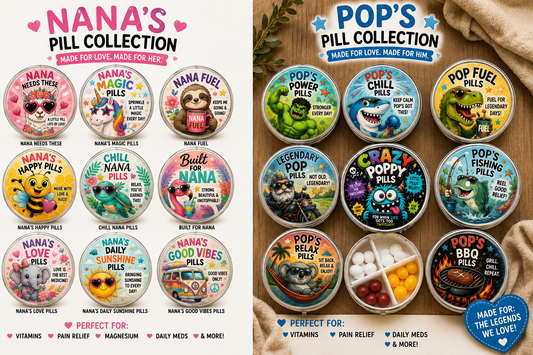 Nana and Pop Fun Medication Pill Container