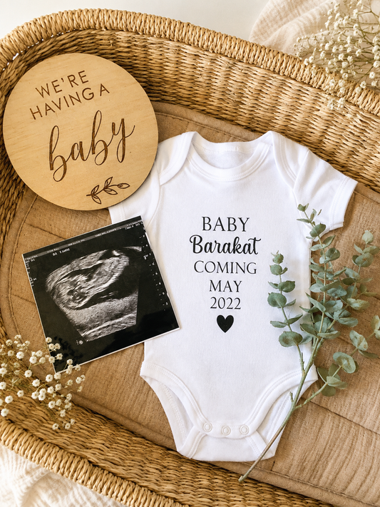 Personalised Baby Announcement Onesie