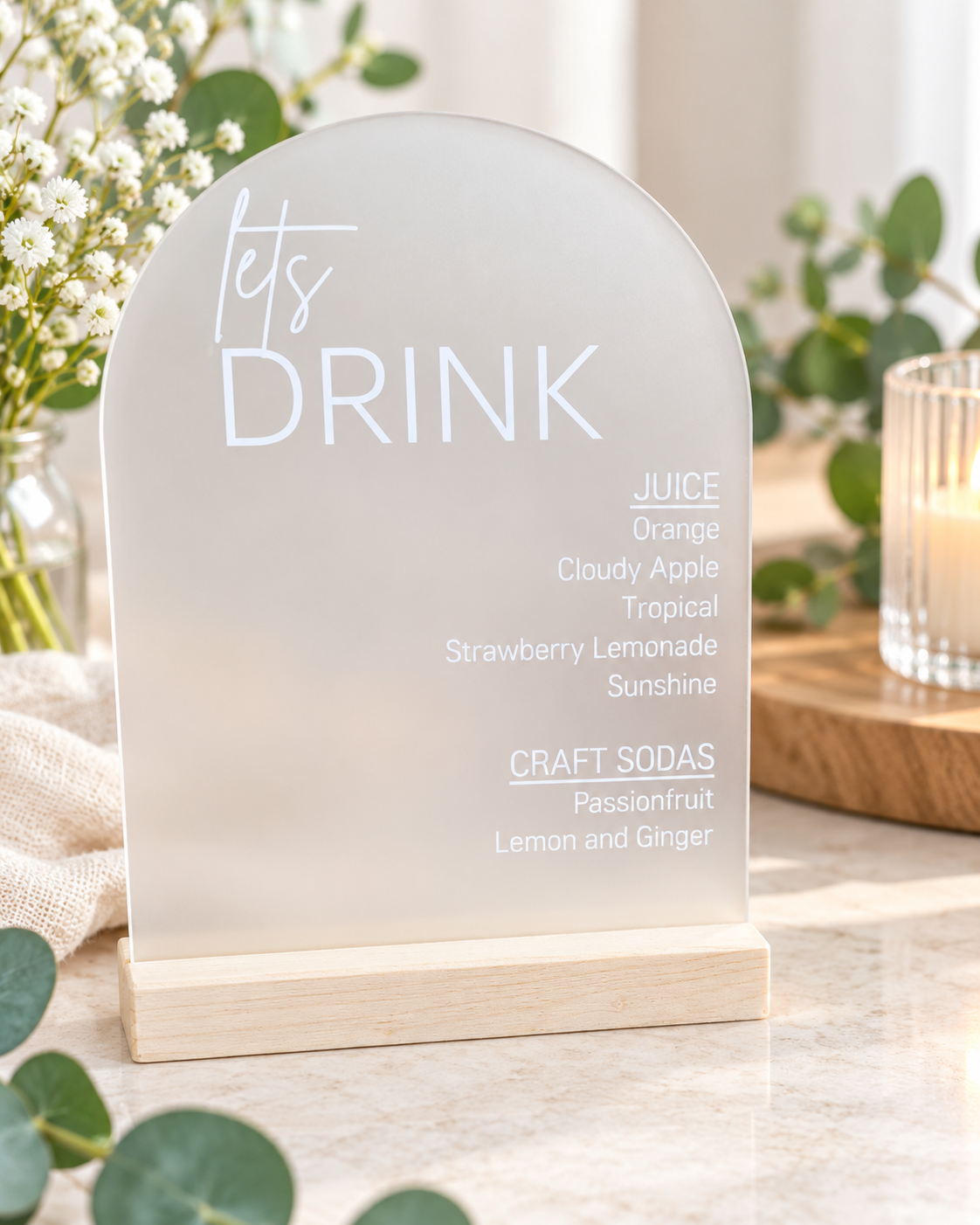 A4 Personalised Let's Drink Sign – Wedding & Event Drinks Menu