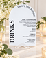 A4 Personalised Drinks List Sign – Wedding &amp; Event Bar Menu