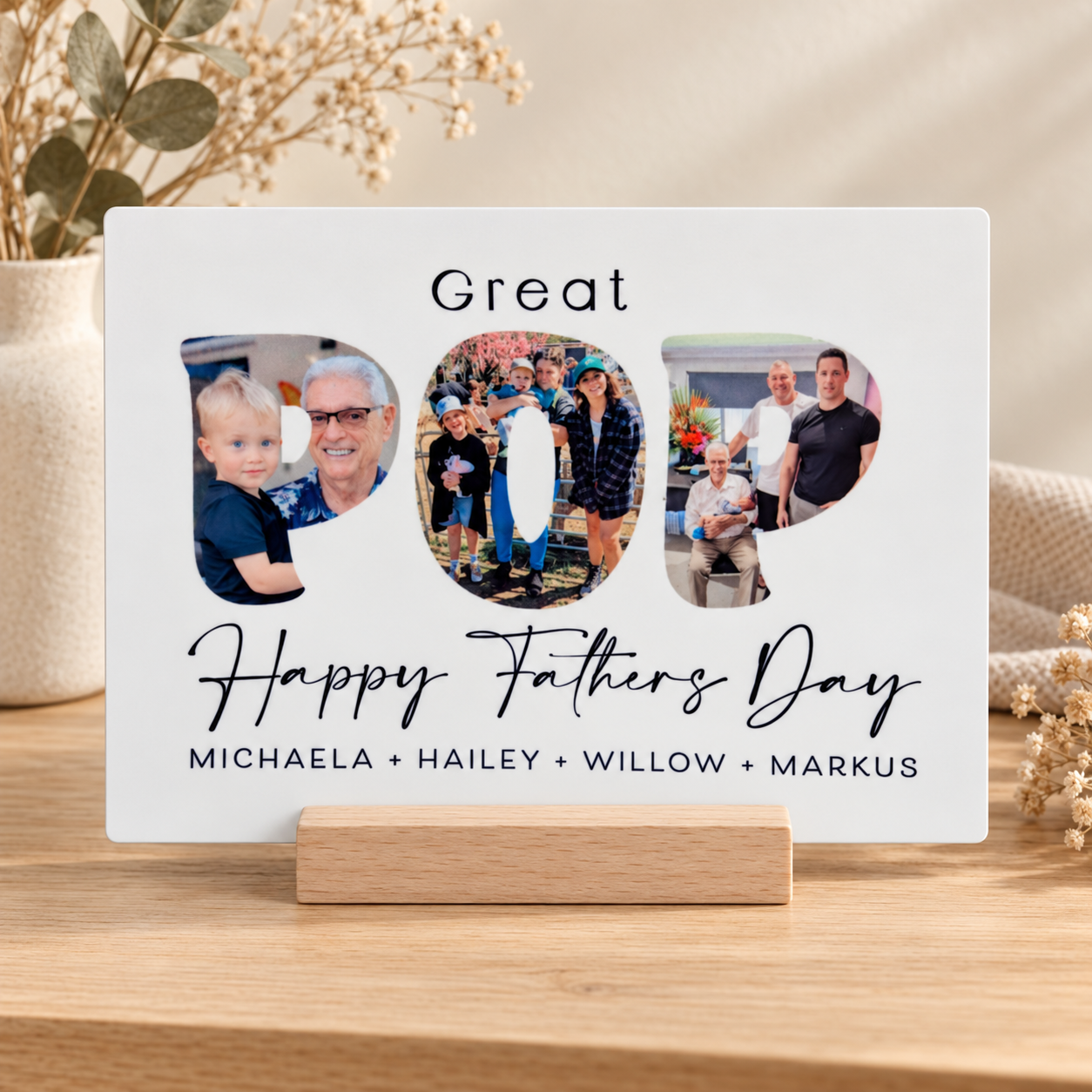 Happy Father's Day Photo Collage Plaque