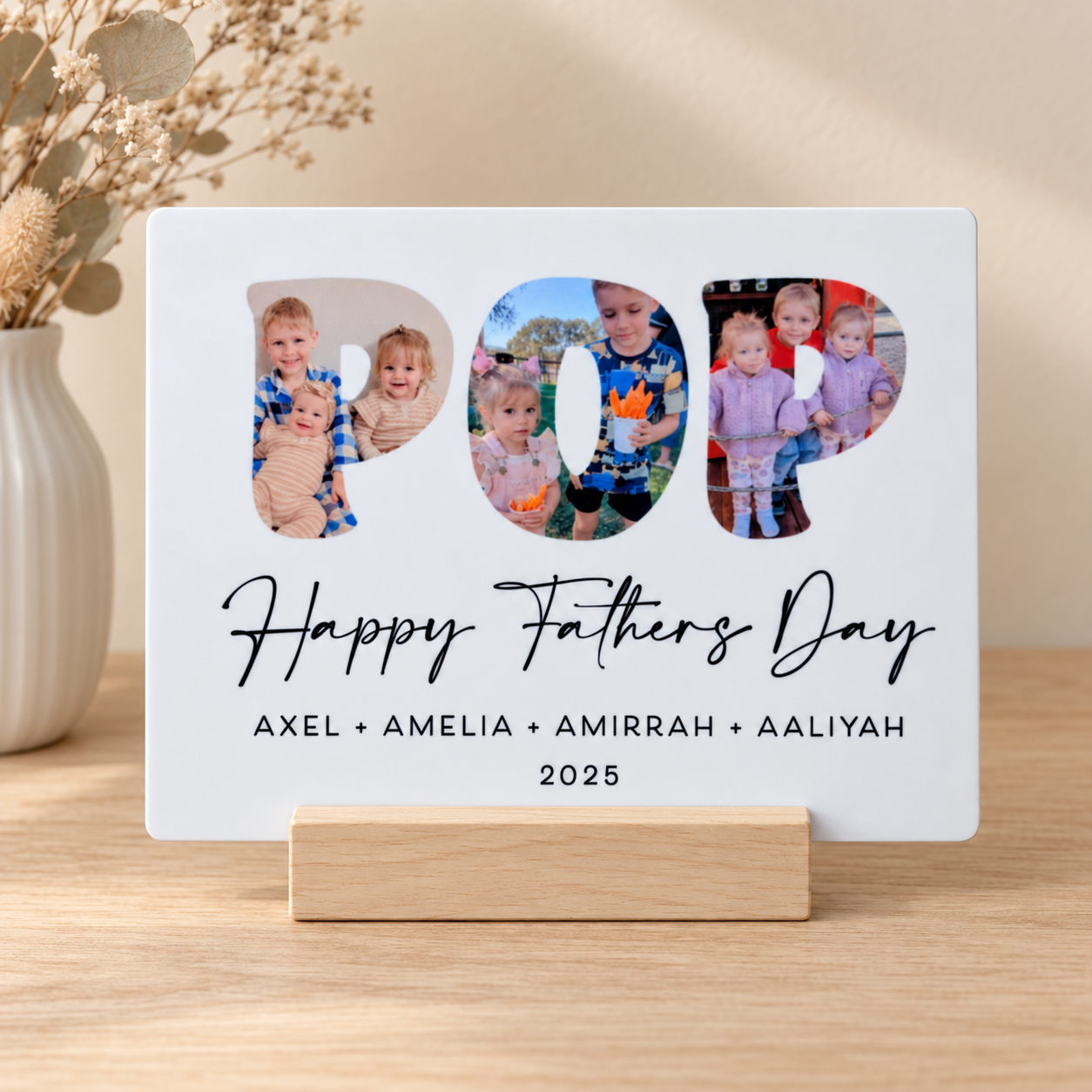 Happy Father's Day Photo Collage Plaque