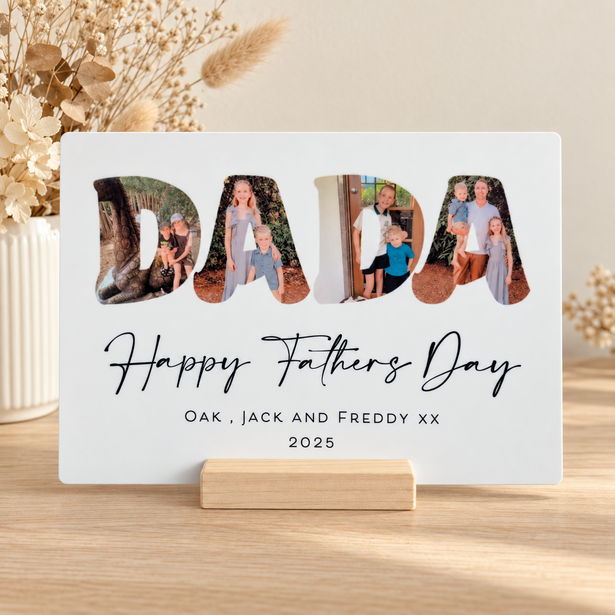 Happy Father's Day Photo Collage Plaque