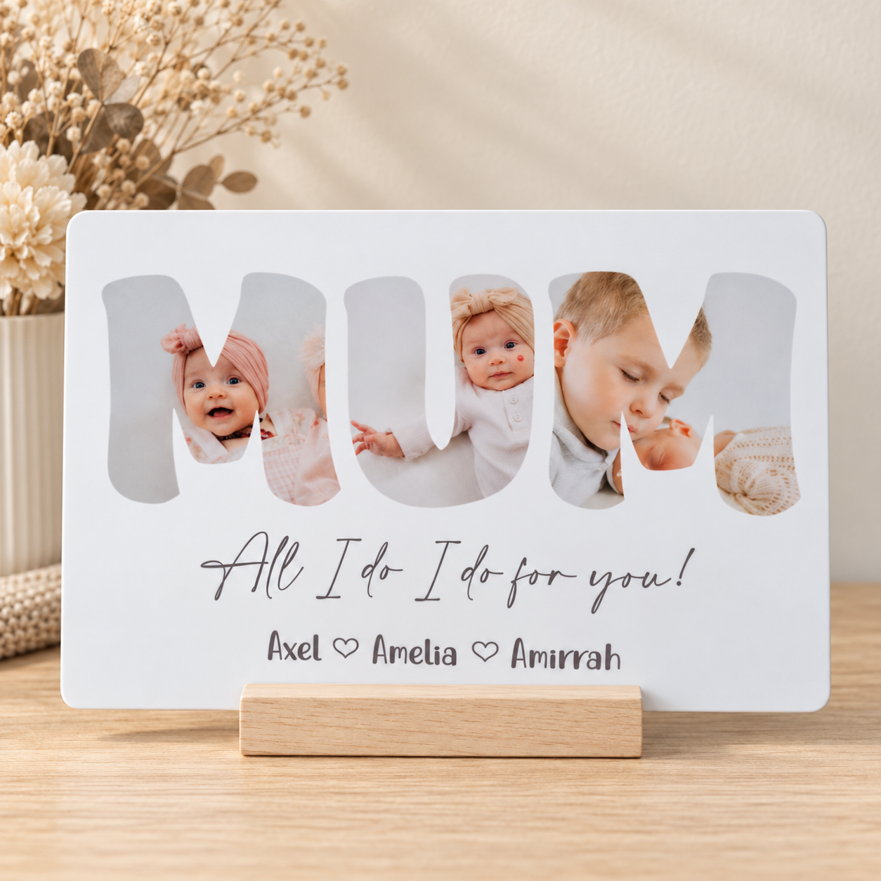 Personalised Mum Photo Message Plaque