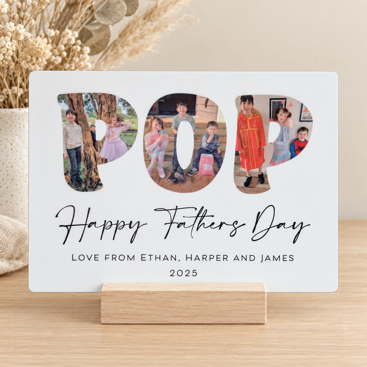 Happy Father's Day Photo Collage Plaque