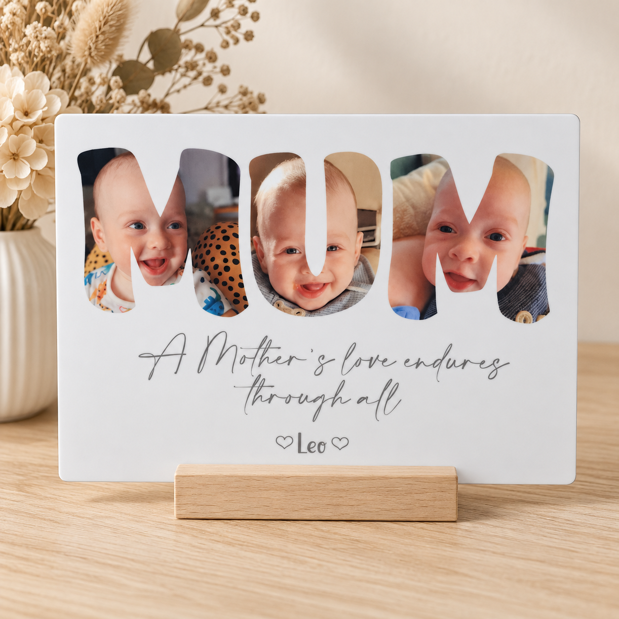 Personalised Mum Photo Message Plaque