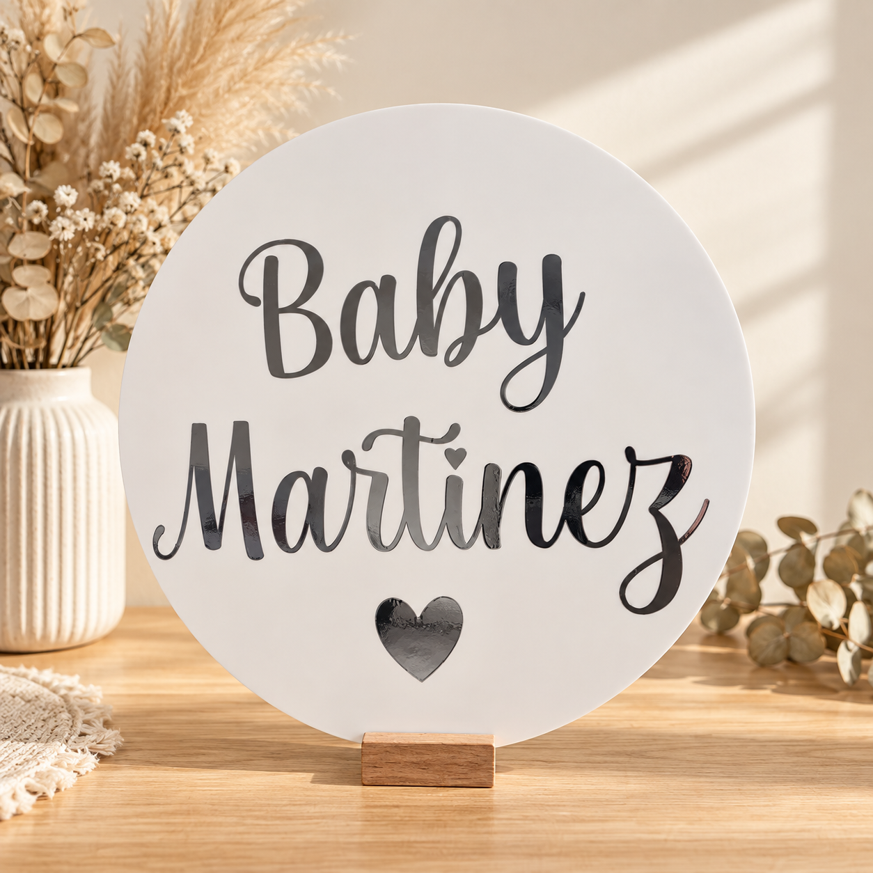 Personalised Baby Shower Round Sign
