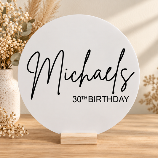 Personalised Birthday Round Sign
