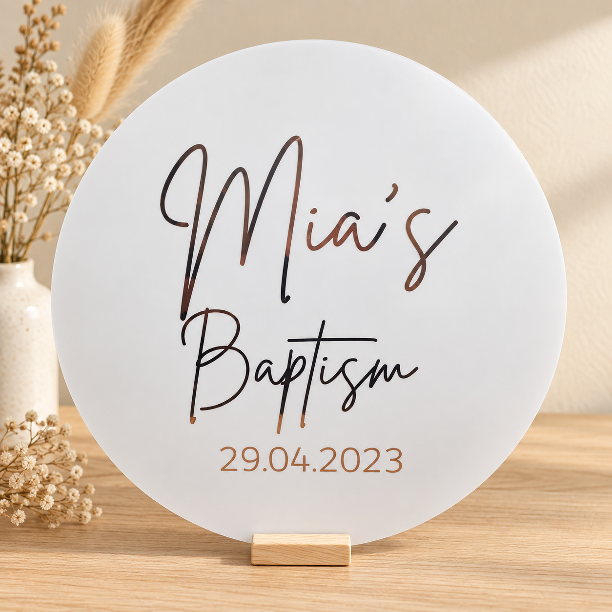 Personalised Baptism Round Sign