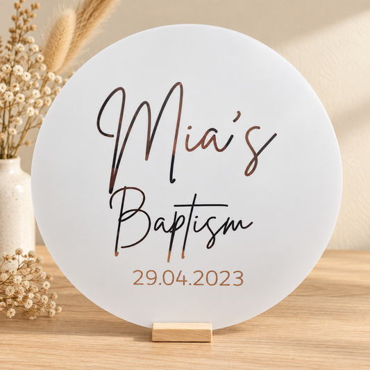 Personalised Baptism Round Sign
