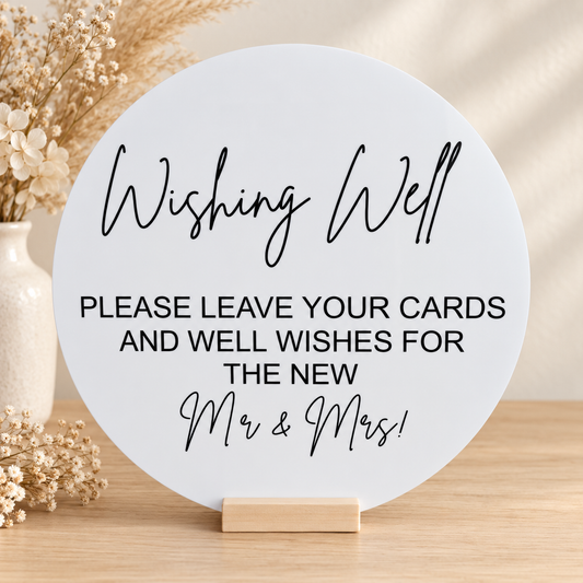 Personalised Wishing Well Round Acrylic Sign
