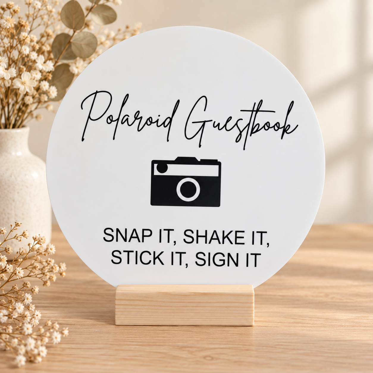 Polaroid Guestbook Round Sign
