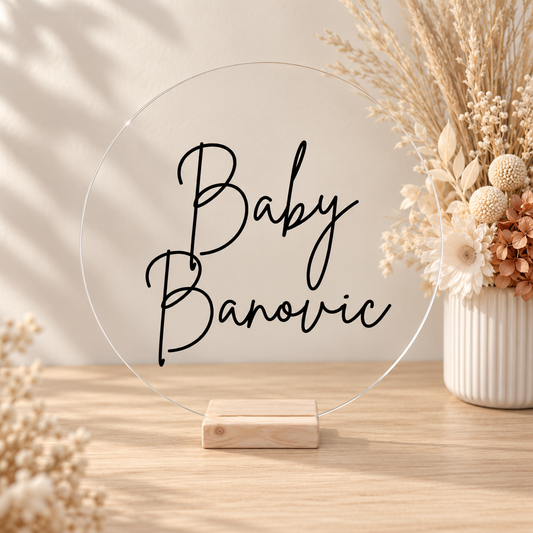Personalised Baby Shower Round Sign