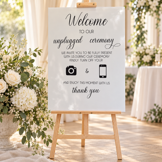 Personalised Unplugged Wedding Ceremony Sign