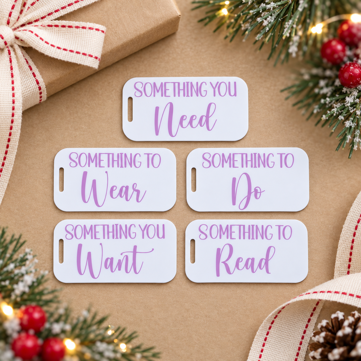 Something to Wear, Read, Want, Need & Do Christmas Gift Tags