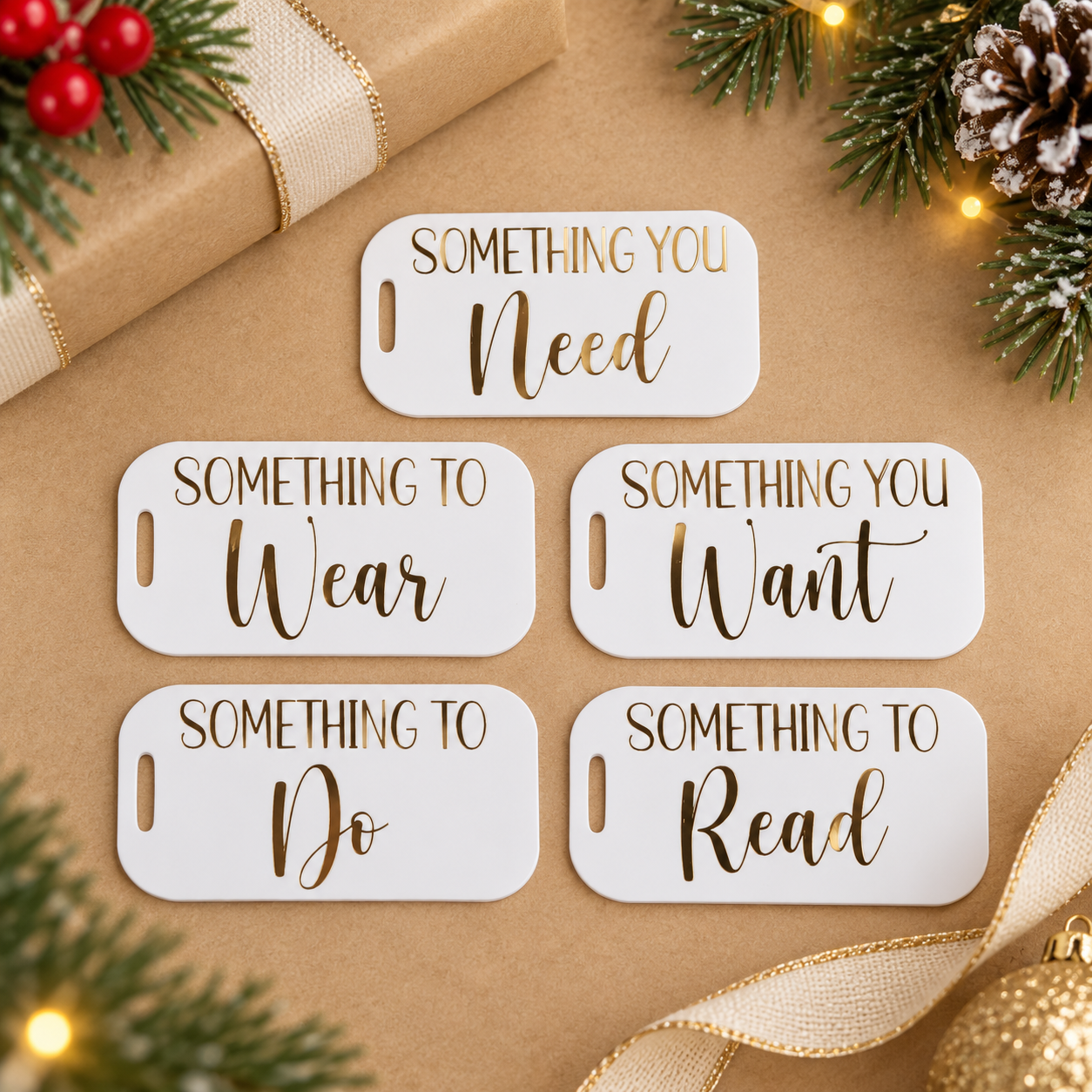 Something to Wear, Read, Want, Need & Do Christmas Gift Tags
