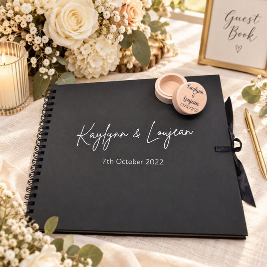 Personalised Wedding Guest Book – Names & Date