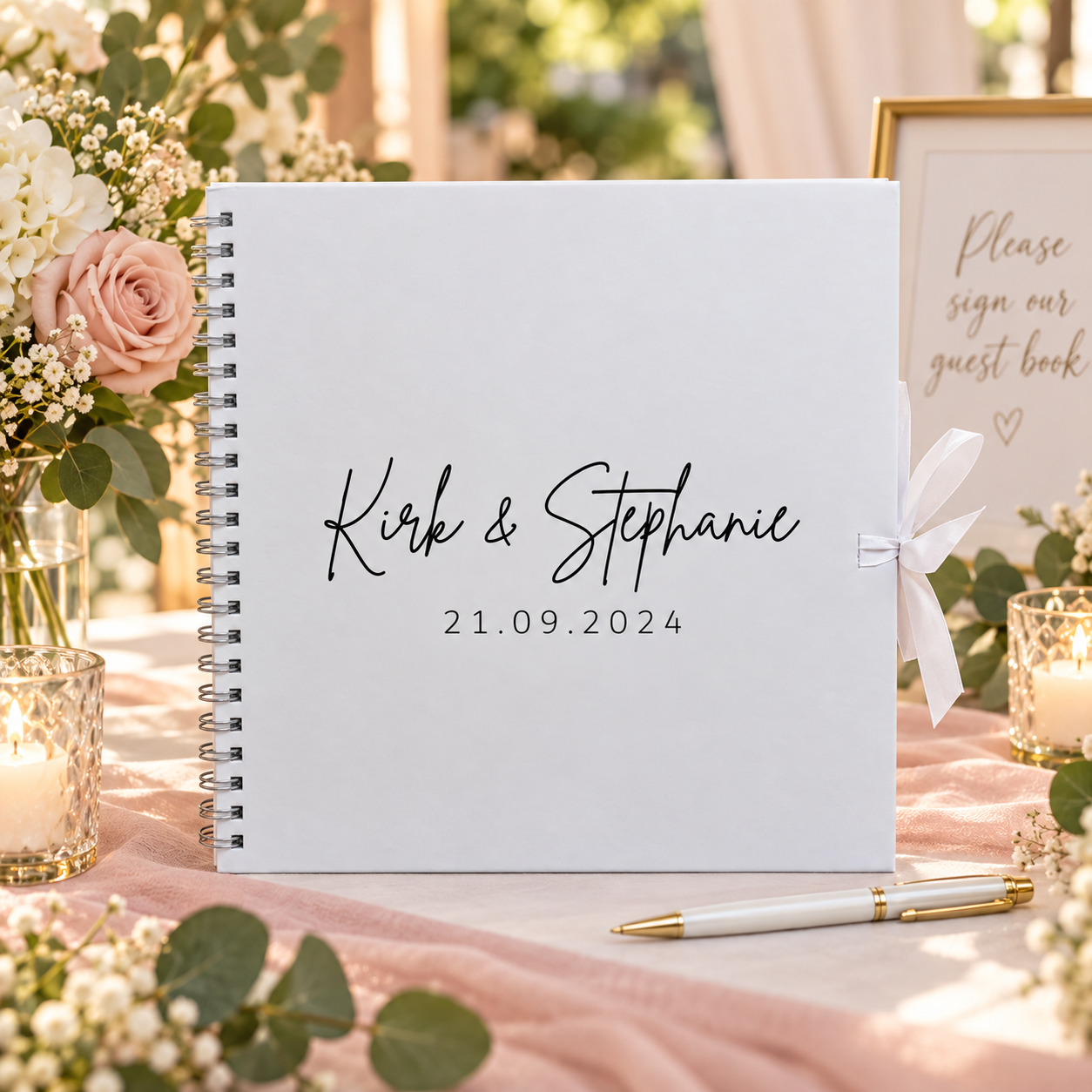 Personalised Wedding Guest Book – Names & Date