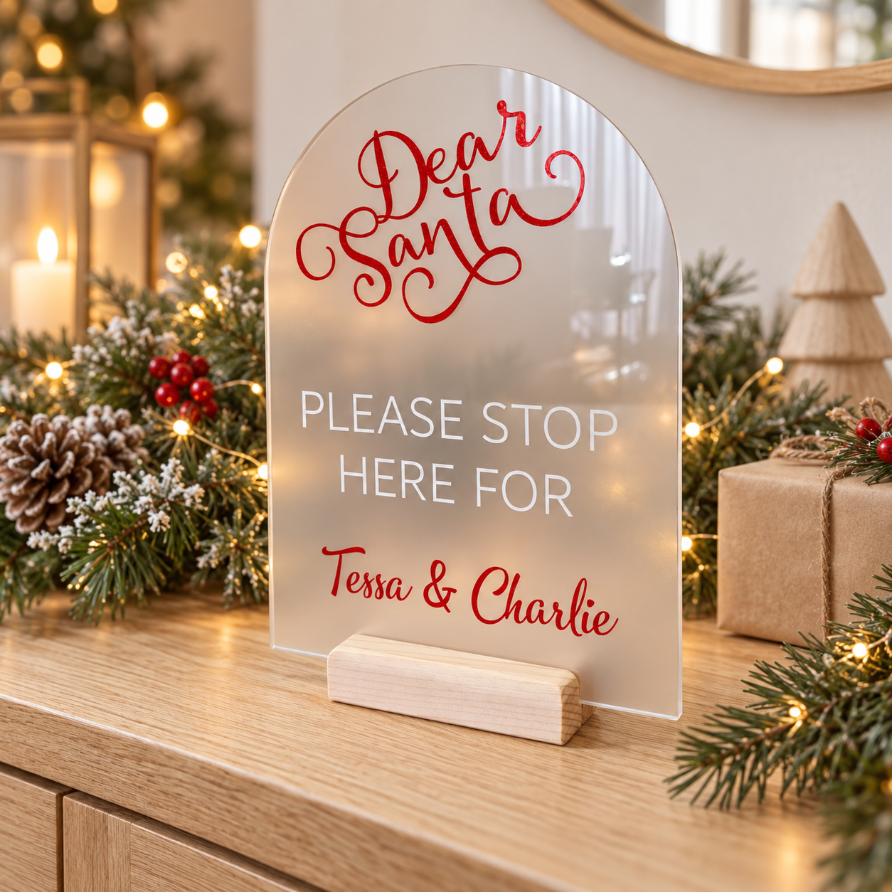 Personalised Santa Stop Here Sign