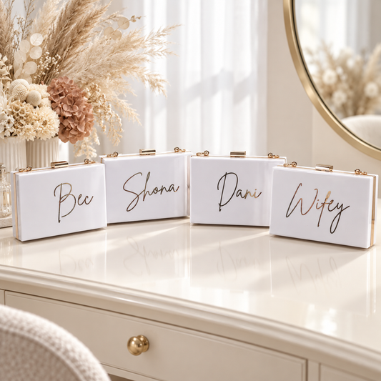 Personalised Acrylic Clutch Bag