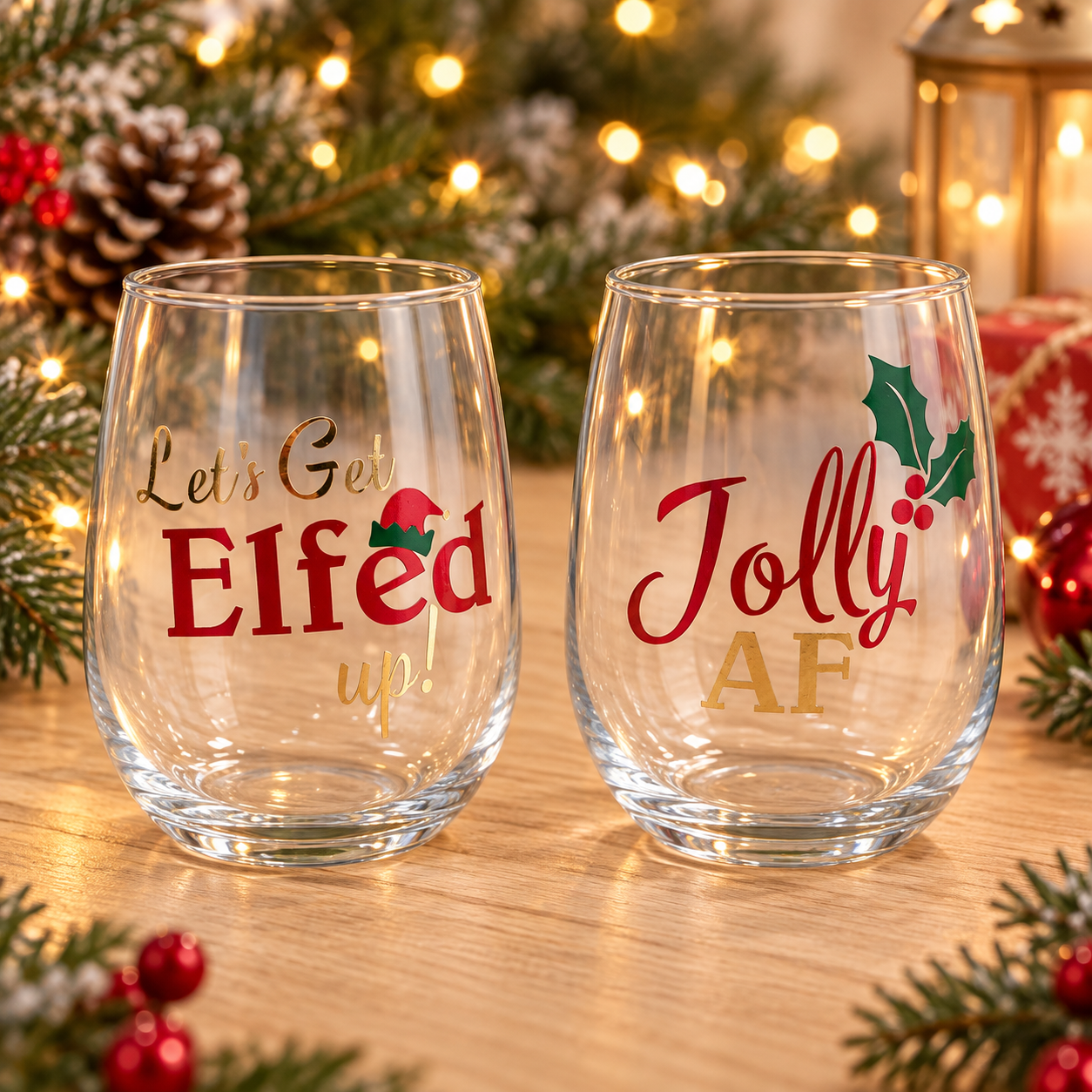 Cheeky Christmas Glasses – Set of 2