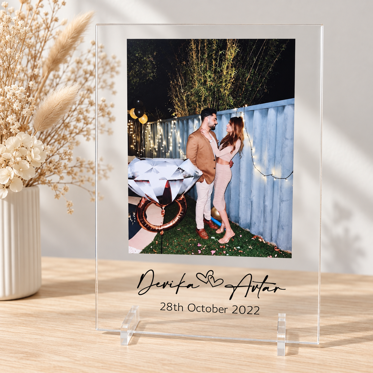 Personalised Anniversary Acrylic Photo Plaque
