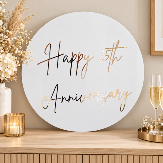 Personalised Anniversary Round Sign