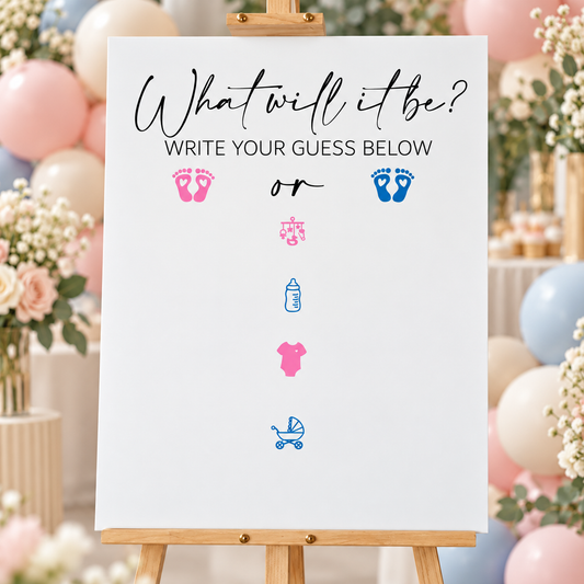 What Will It Be? Gender Reveal Guess Sign