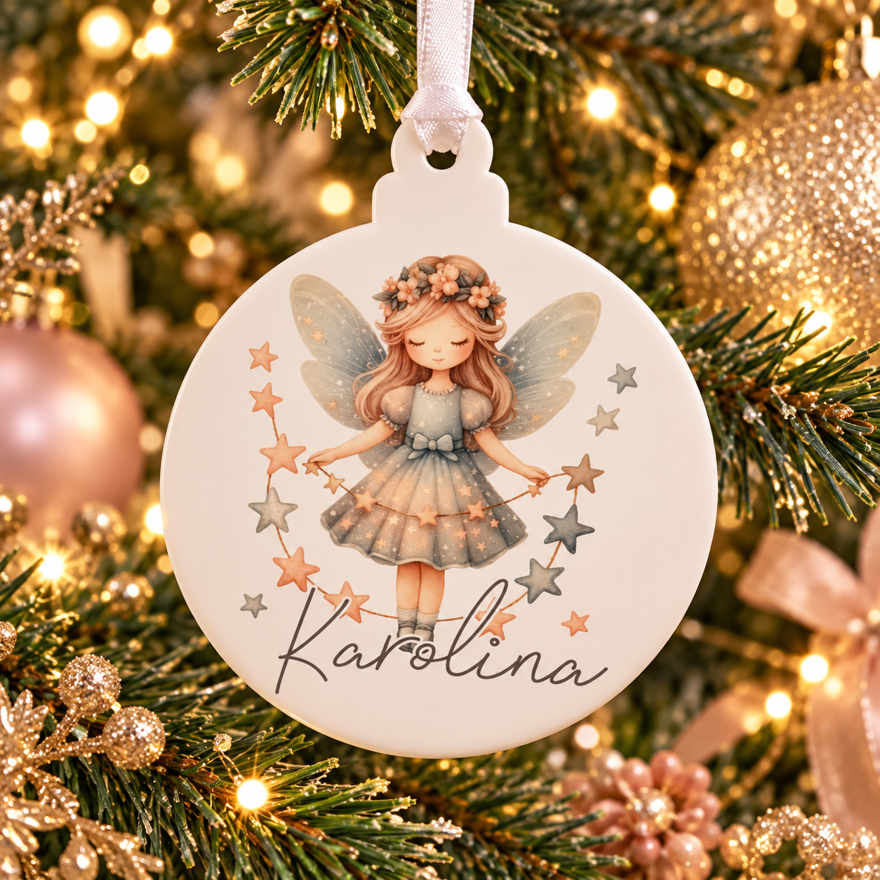 Personalised Fairy Christmas Bauble
