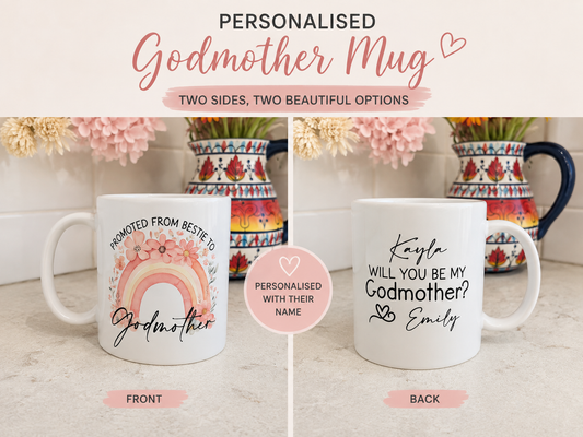Promoted from Bestie to Godmother Mug