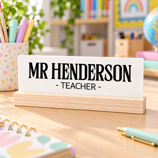 Classic Personalised Teacher Desk Plaque