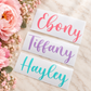 Personalised Name Stickers – Self Apply Vinyl Decals