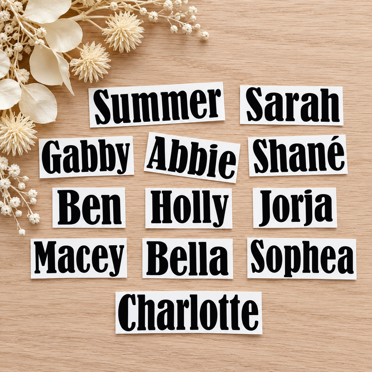 Personalised Name Stickers – Self Apply Vinyl Decals