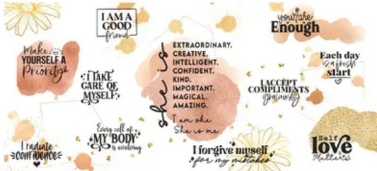 Self Love (Make Yourself a Priority) Glass Can with Lid and Straw