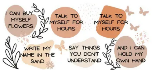 Self Love (I Can Buy Myself Flowers) Glass Can with Lid and Straw