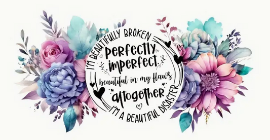 Self Love (Perfectly Imperfect) Glass Can with Lid and Straw