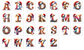 Christmas Hat Letter Stickers 24pk